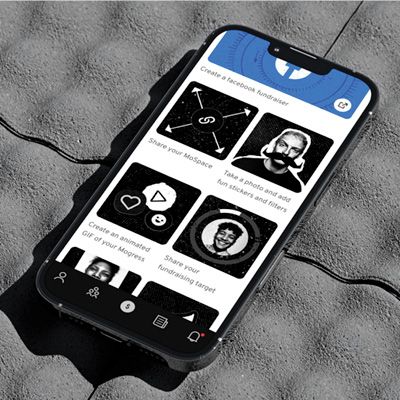 View of the Movember app on a smartphone
